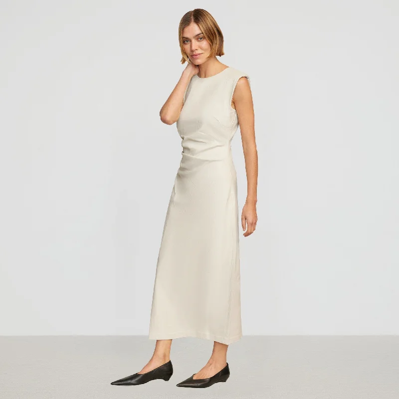 Iman Split-Hem Cotton Twill Dress