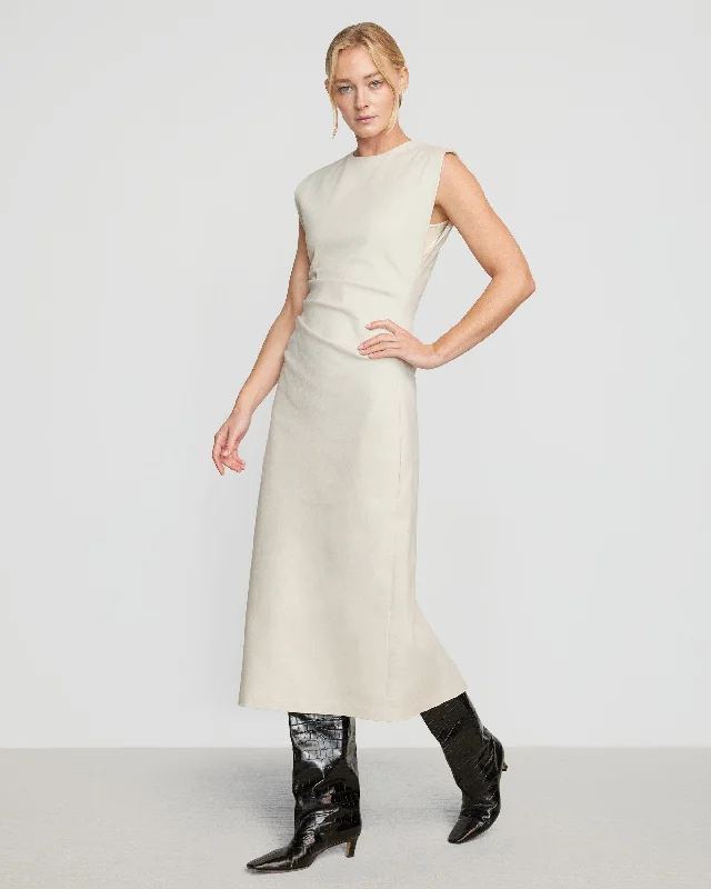 Iman Split-Hem Cotton Twill Dress