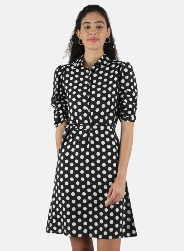 Women Black Printed Dress