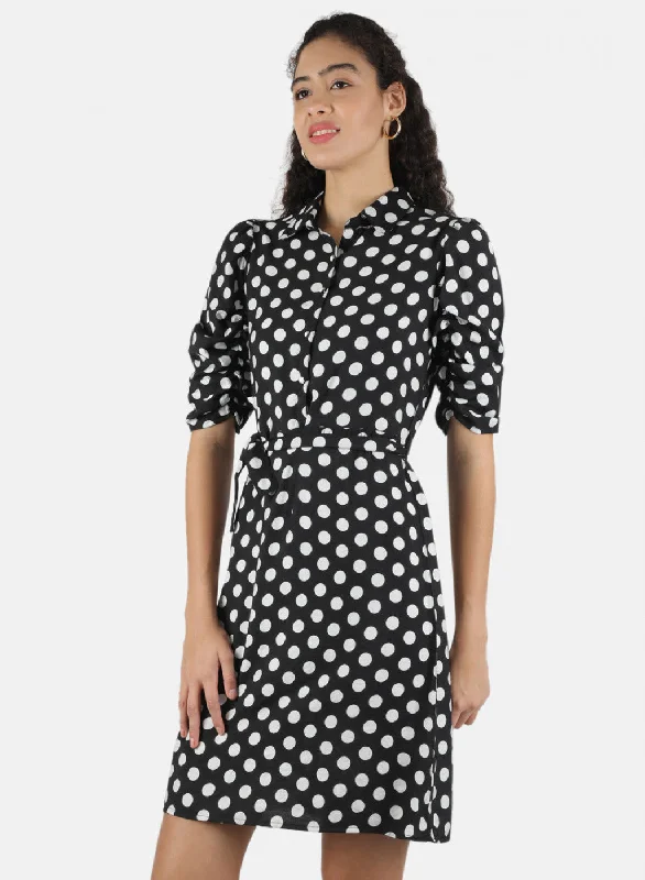 Women Black Printed Dress