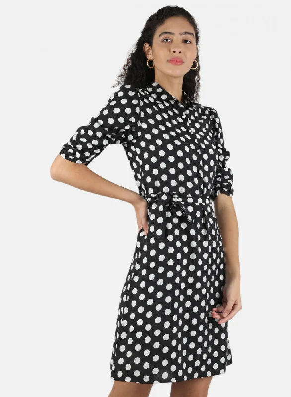 Women Black Printed Dress