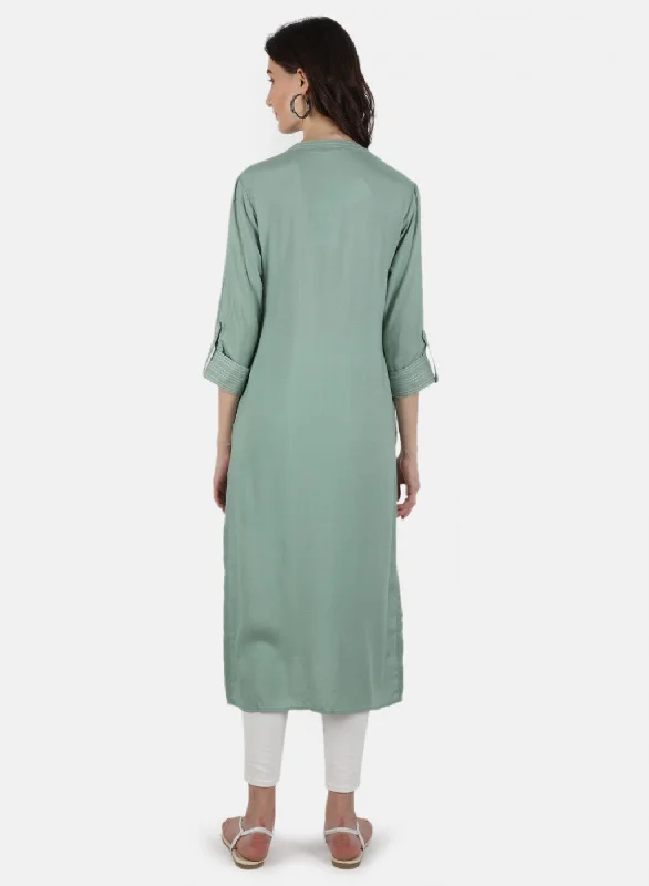 Women Green Plain Dress