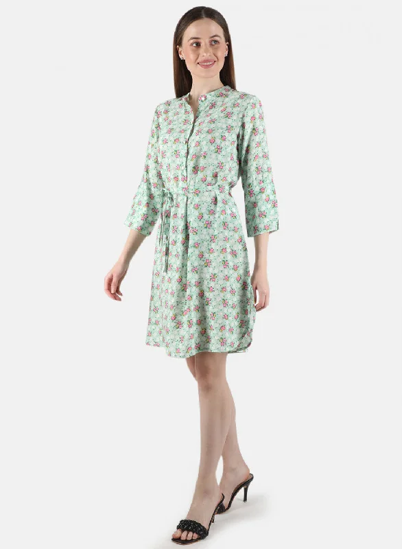 Women Green Printed Dress