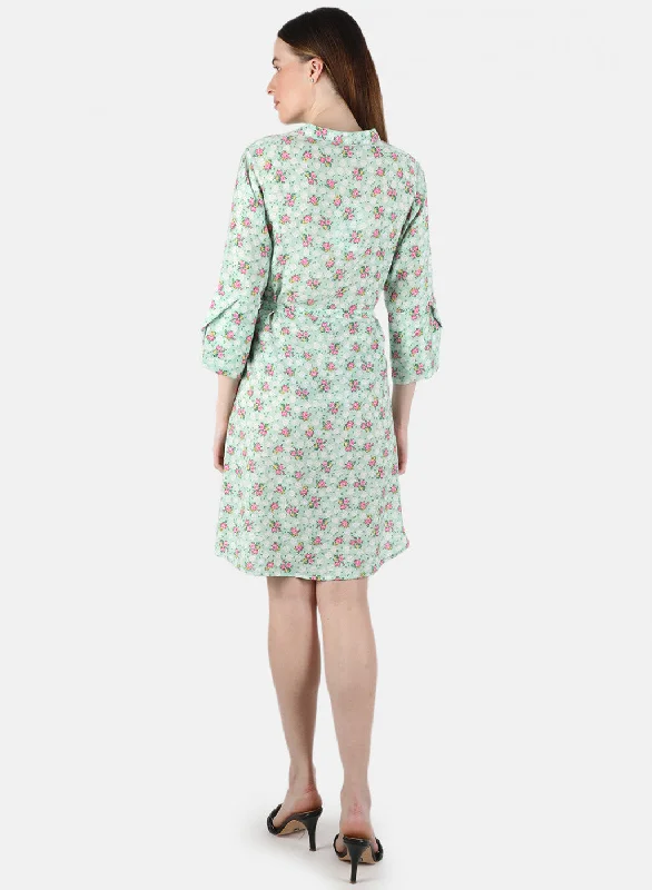 Women Green Printed Dress