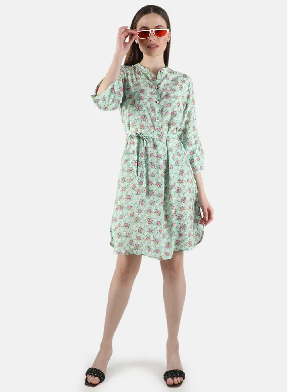 Women Green Printed Dress