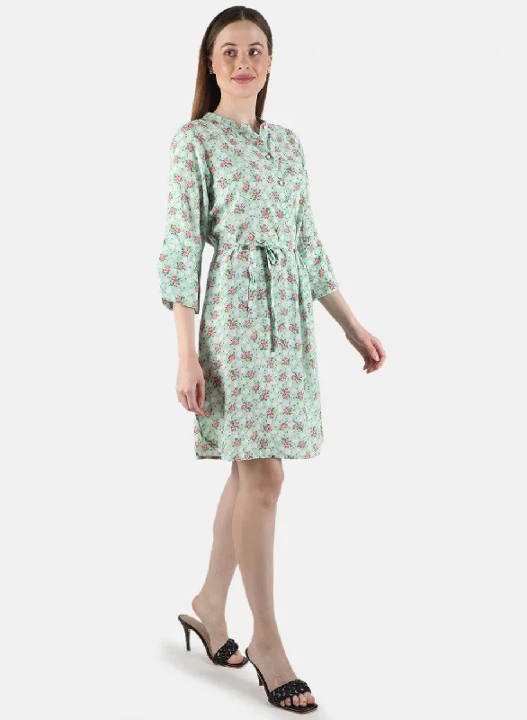 Women Green Printed Dress