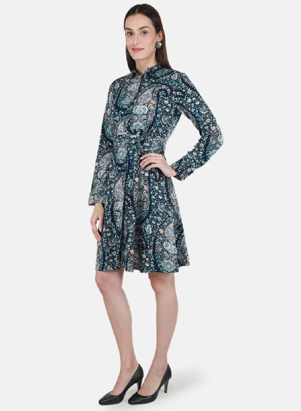 Women NAvy Blue Printed Tunic