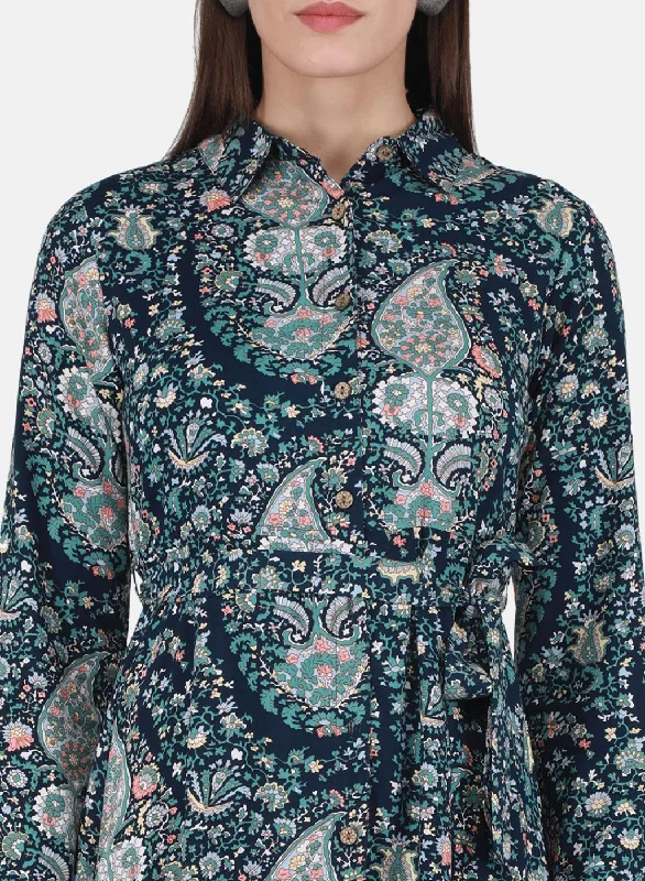 Women NAvy Blue Printed Tunic