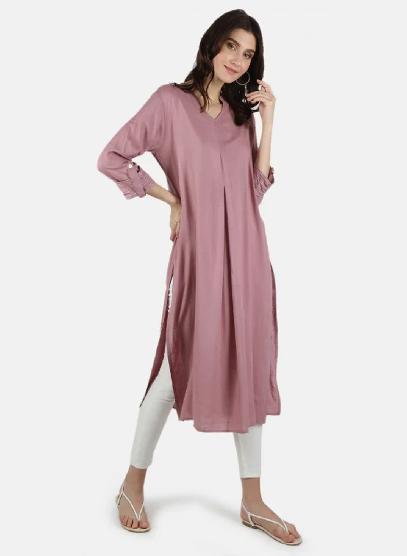 Women Purple Plain Dress