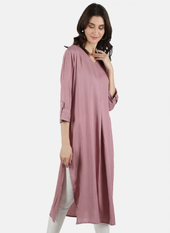 Women Purple Plain Dress