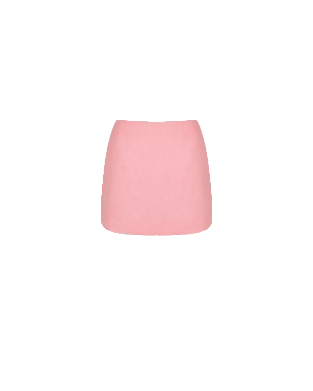 MORGAN LINEN MINI SKIRT  PINK