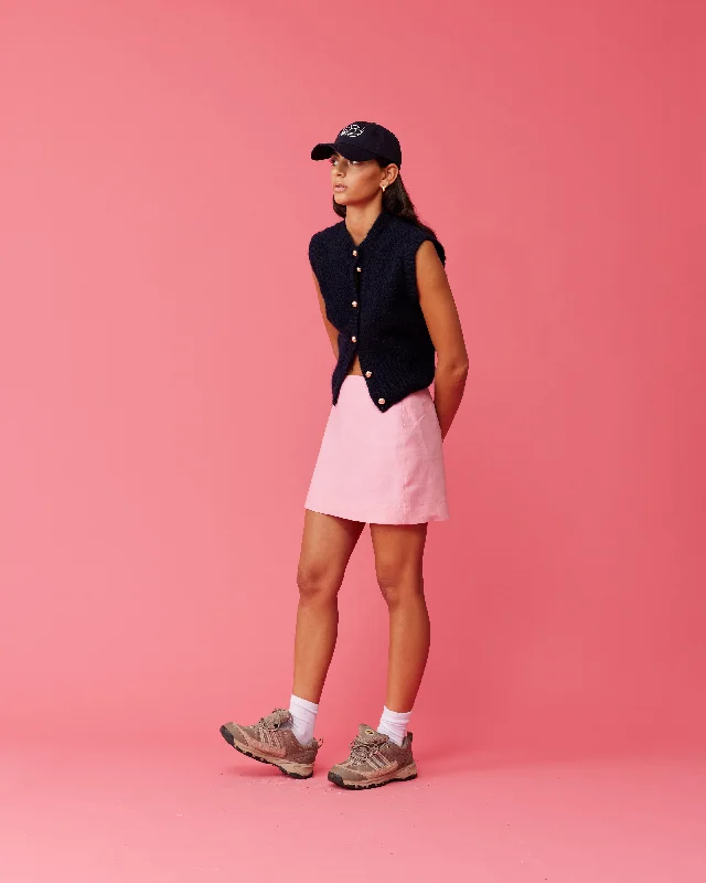 MORGAN LINEN MINI SKIRT  PINK