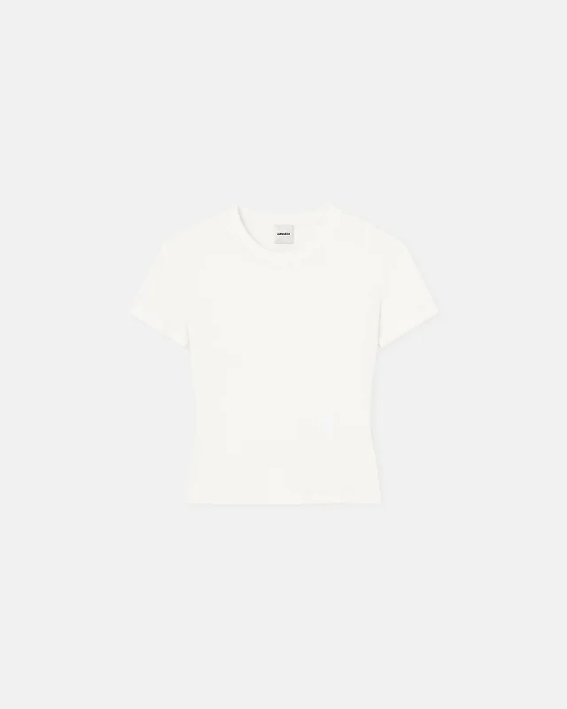 Axton - Cropped Ribbed Cotton-Jersey T-Shirt - Off White