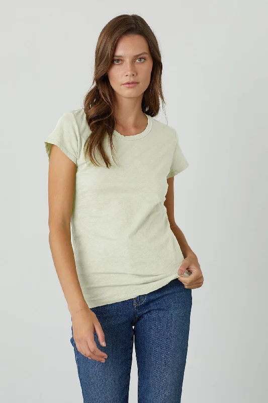 ODELIA COTTON SLUB CREW NECK TEE