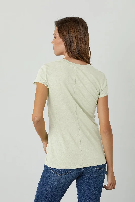 ODELIA COTTON SLUB CREW NECK TEE