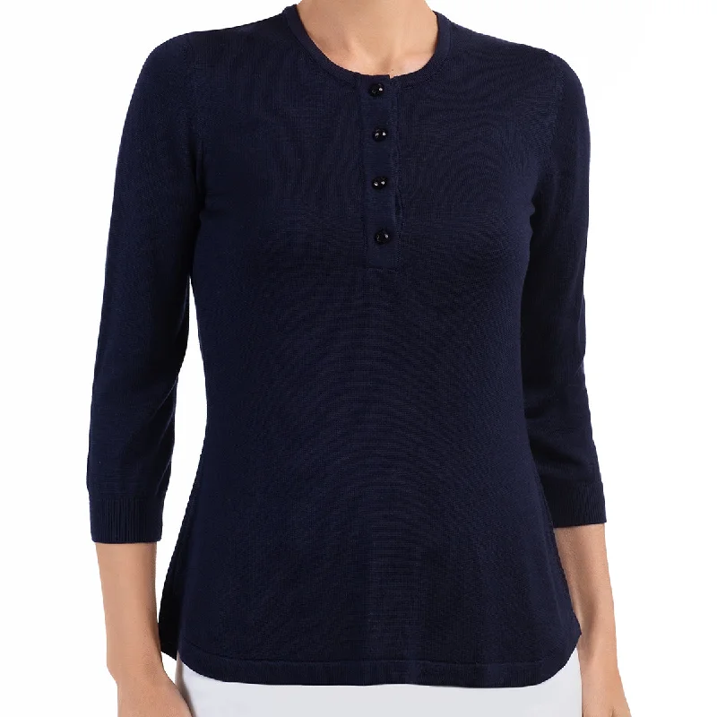 Silk Viscose Tunic in Navy