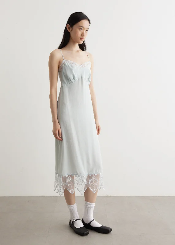 Slip Dress With Lace Trim