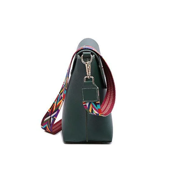 Colorful Strap Women Bucket Bags Casual Lock Anti-Thief Shoulder  Green Bags Crossbody Bags