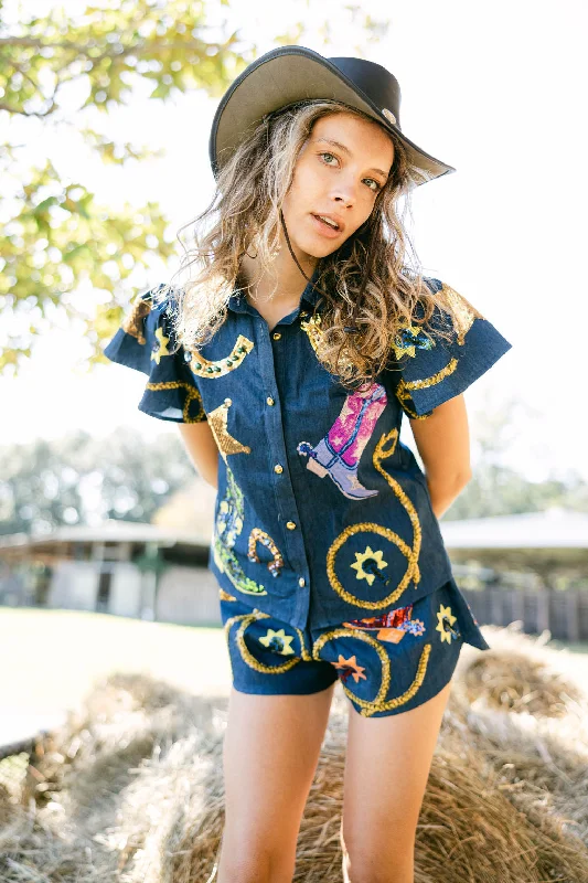 Denim Cowgirl Icon Short