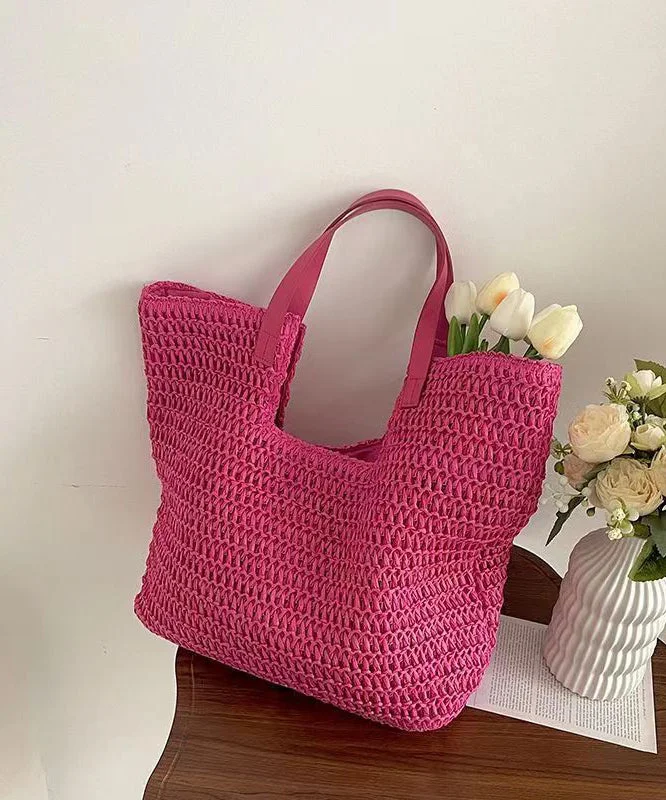 Fashionable Green Versatile Large Capacity Straw Woven Shoulder Bag