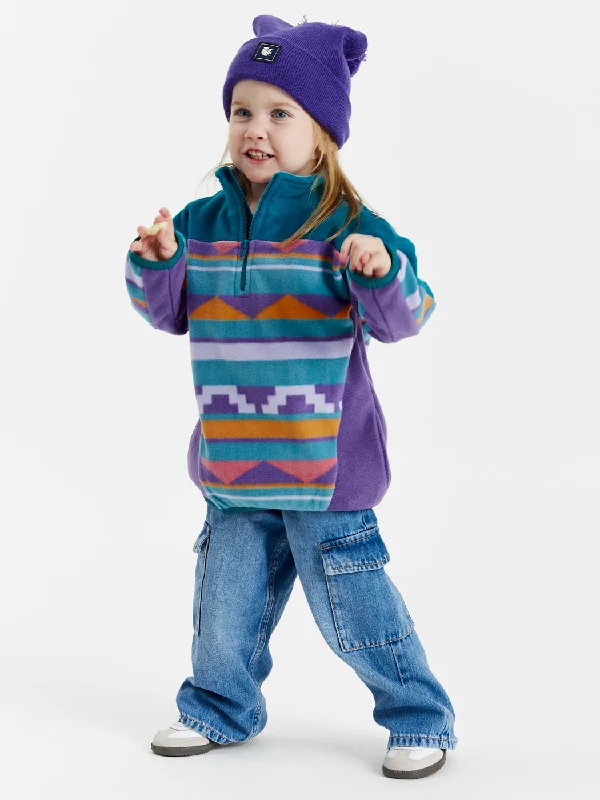 Kids Abelia Retro Pattern 1/4 Zip Fleece