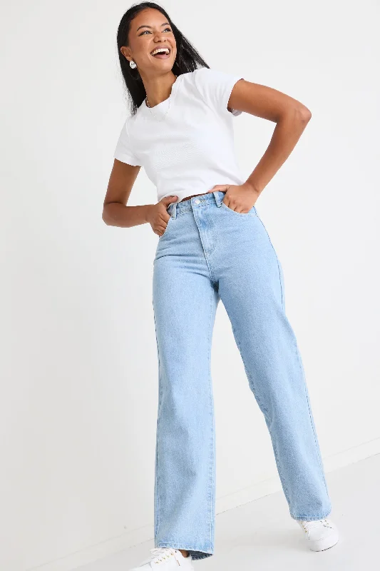 Lilah Light Blue High Waist Relaxed Leg Jean