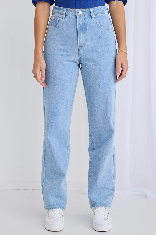 Lilah Light Blue High Waist Relaxed Leg Jean