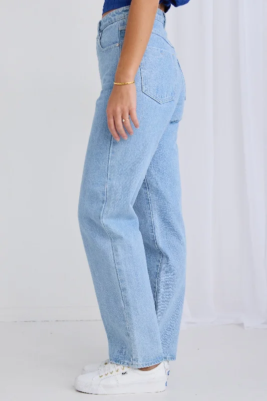 Lilah Light Blue High Waist Relaxed Leg Jean