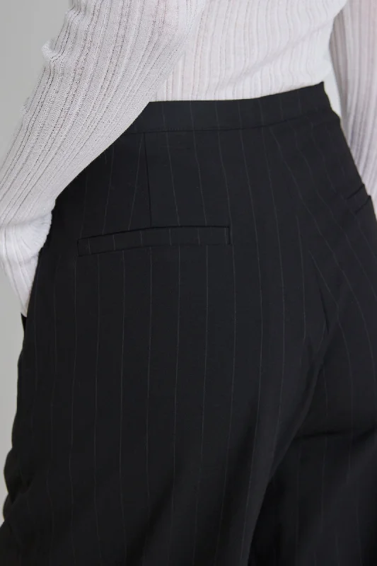 Best Life  Black Pinstripe Wide Leg Pant