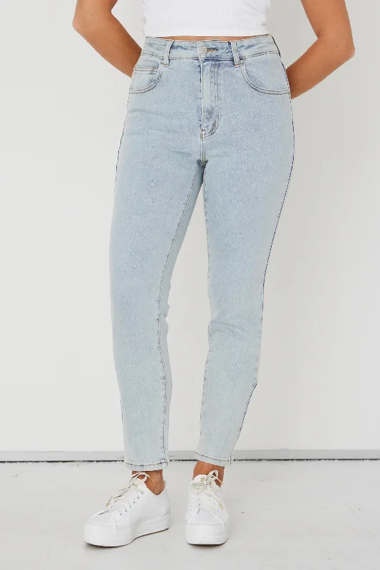 Tommy Acid Wash High Waist Straight Leg Jean