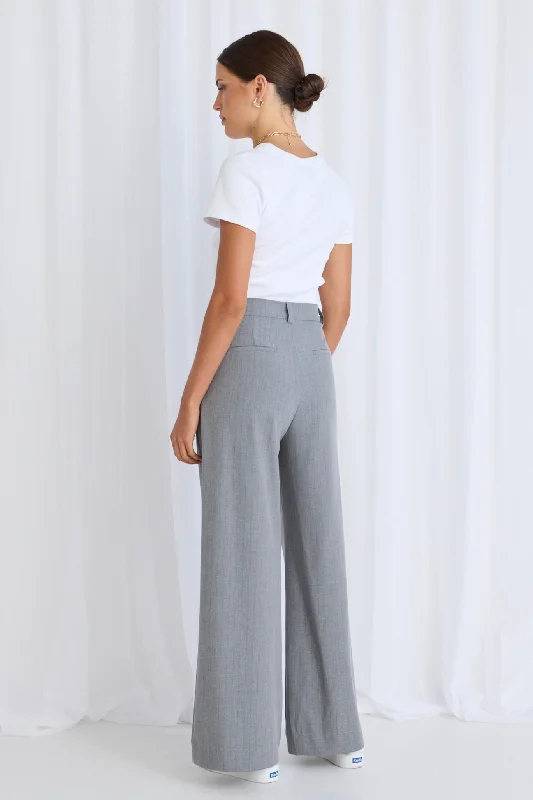 Vice Grey Pinstripe Pleat Front Manstyle Wide Leg Pant