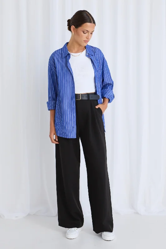 Vice Black Pleat Front Manstyle Wide Leg Pant