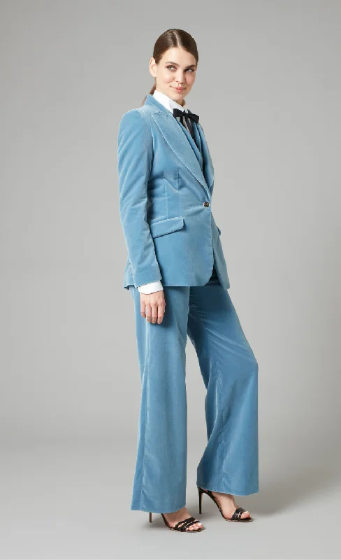 Clove Velvet Jacket - Ice Blue