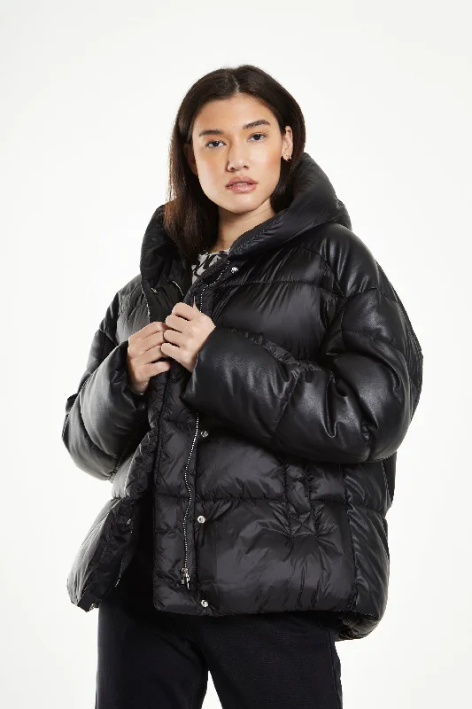 Glamorous Black Hooded Puffer Jacket