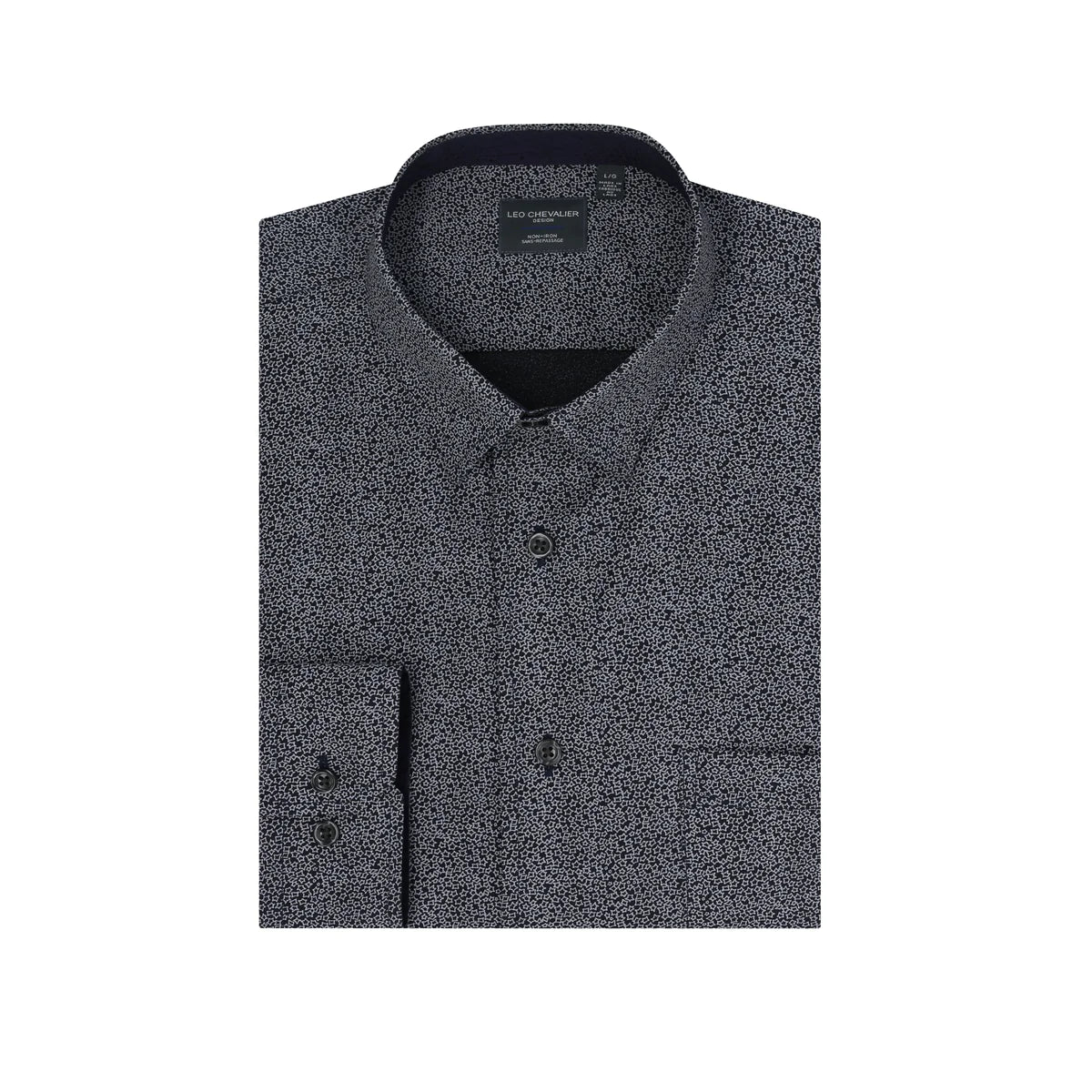 Leo Chevalier Non-Iron Shirt, Navy- 621471 1998