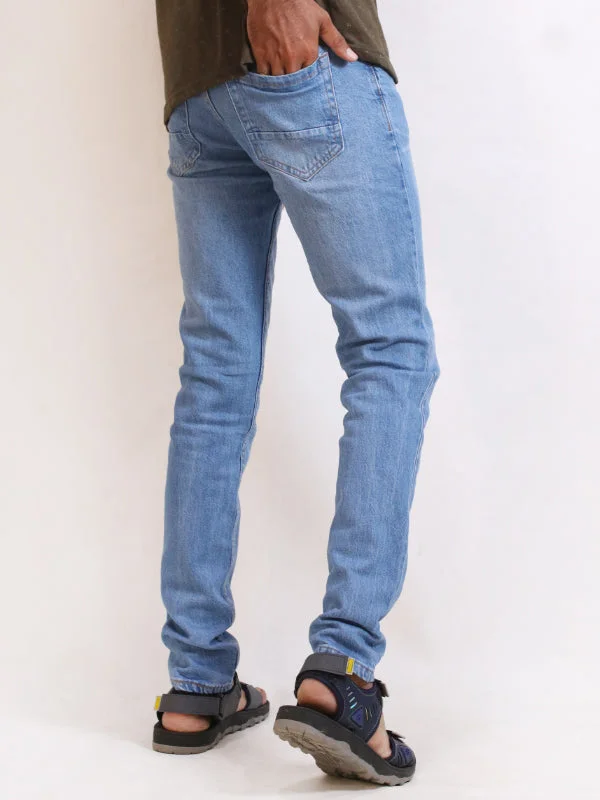 MDJ09 Men's Slim Fit Stretchable Denim Jeans Light Blue