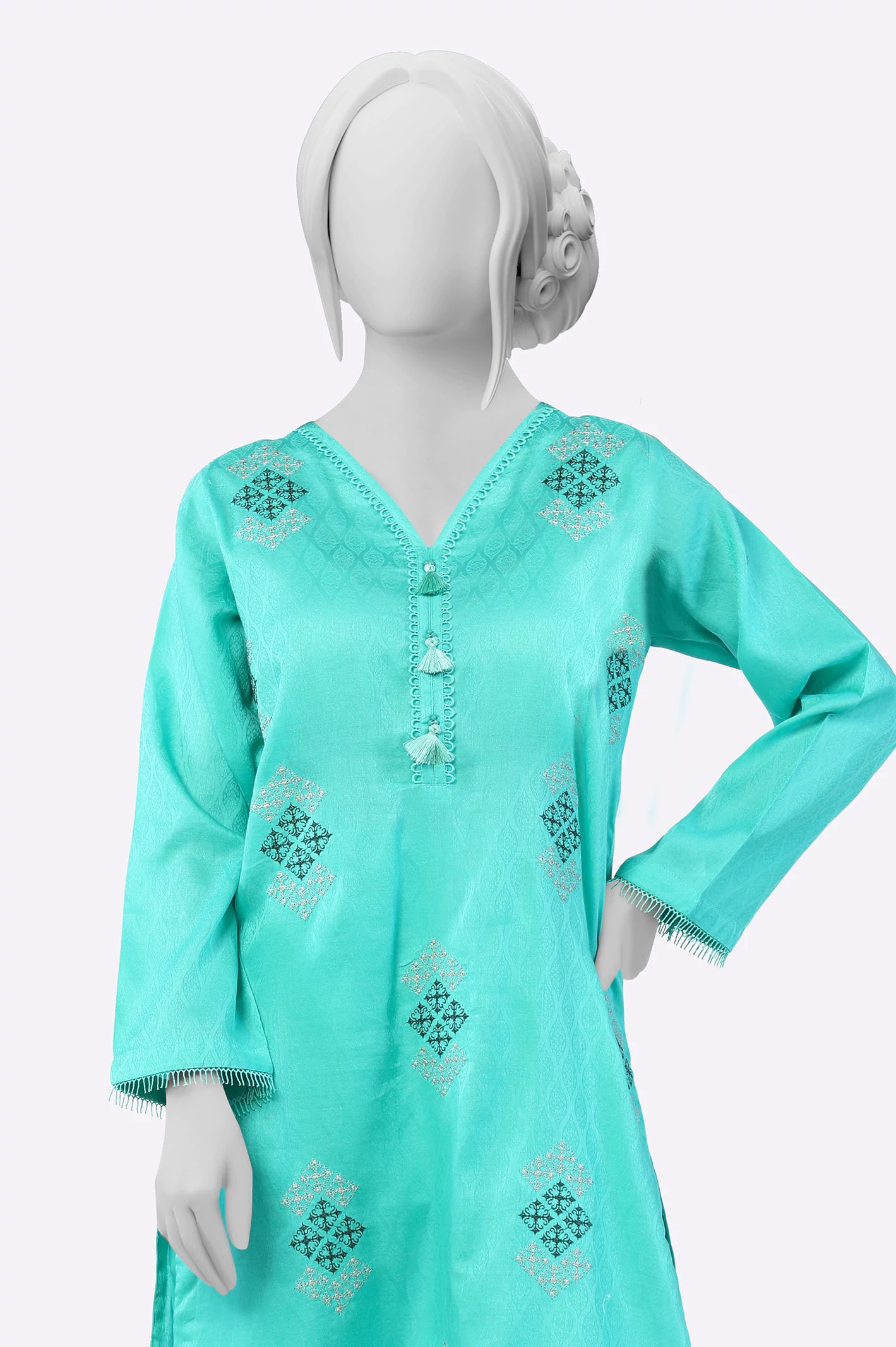 Sea Green Embroidered 2PC