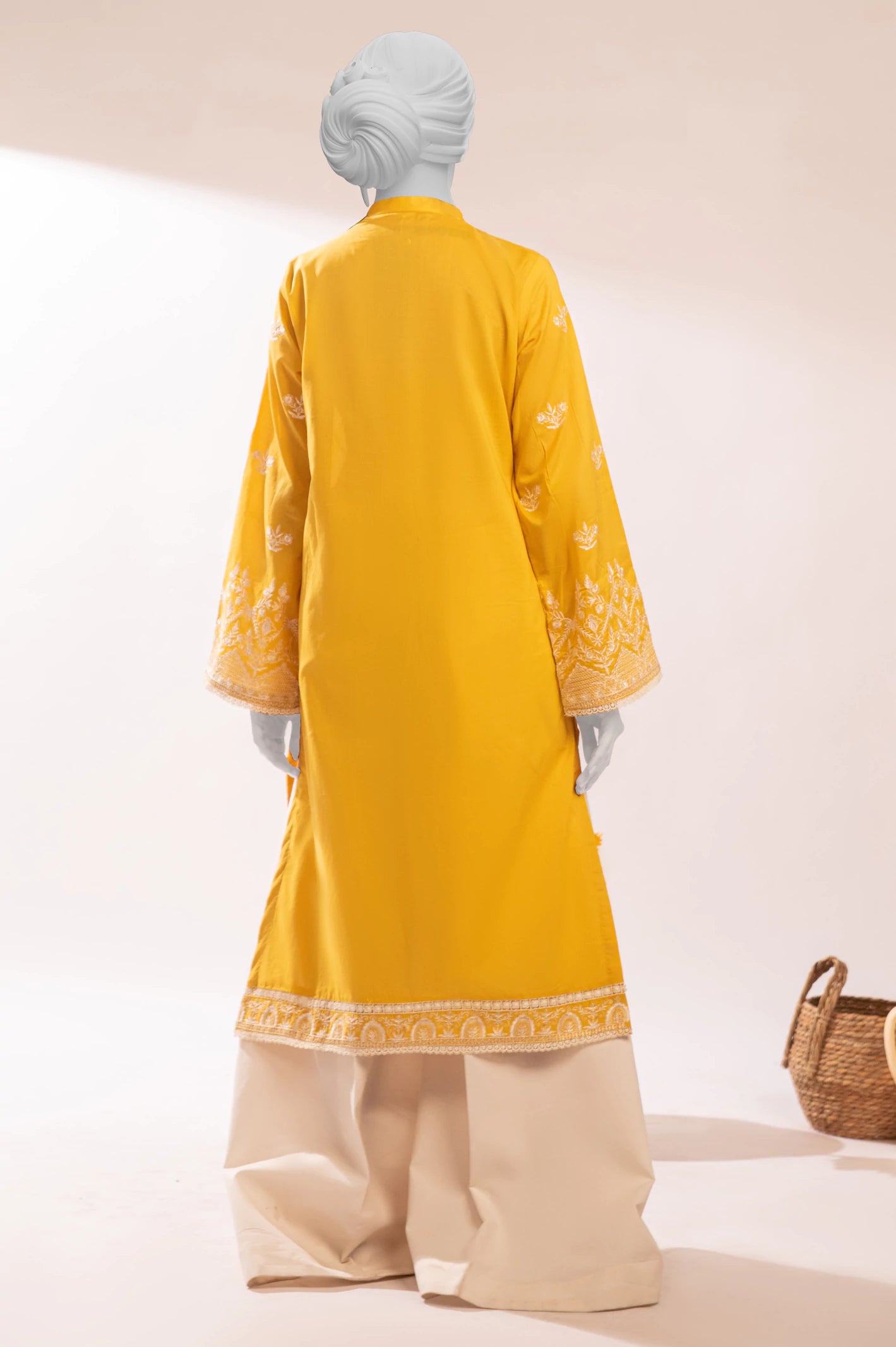 Yellow Embroidered 2PC