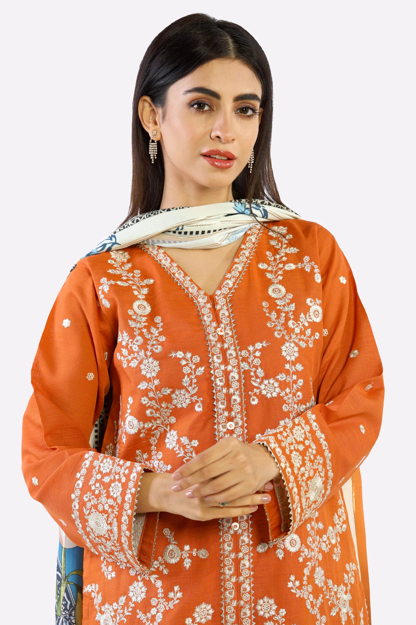 Rust Embroidered 3PC