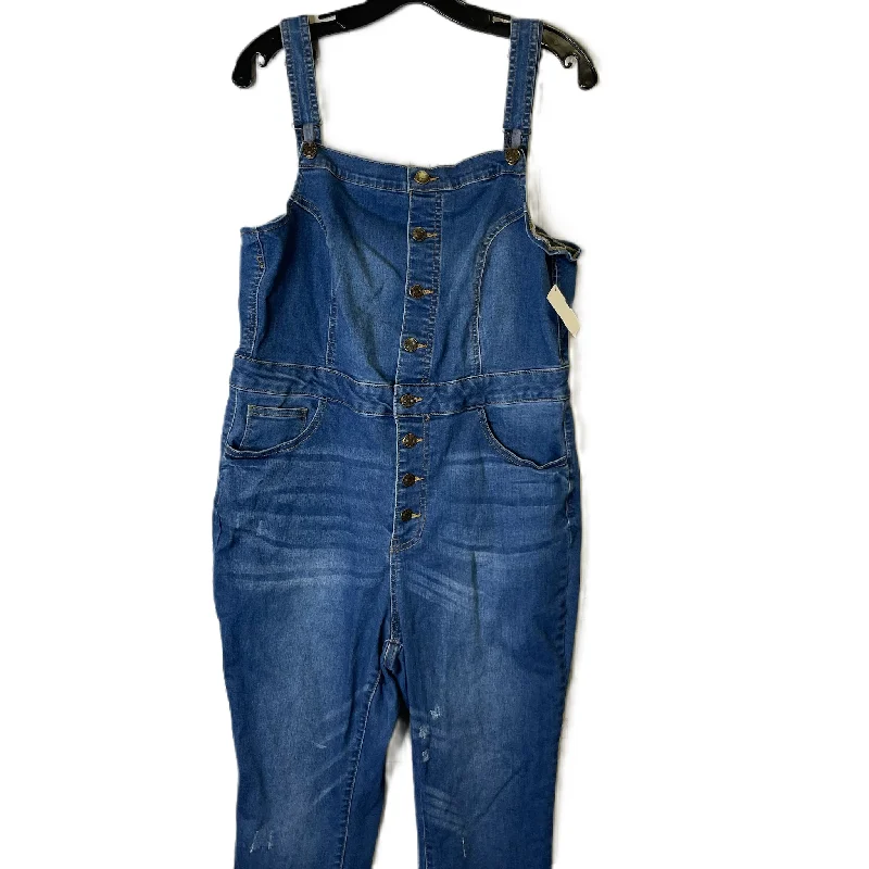 Overalls By Wax Jean In Blue Denim, Size: 2x