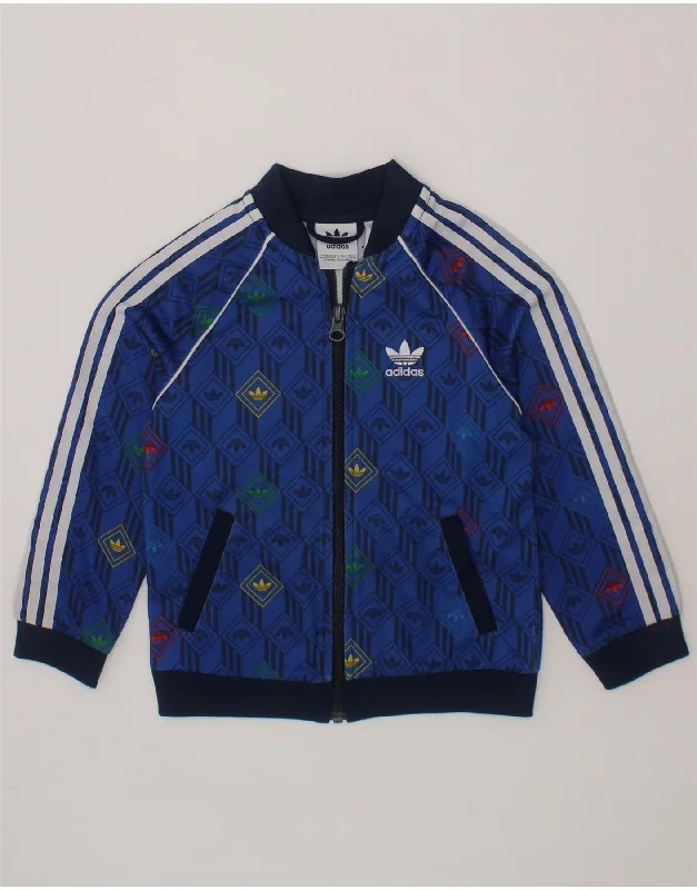 Men's Coats Made in ItalyADIDAS Boys Graphic Tracksuit Top Jacket 3-4 Years Blue Polyester