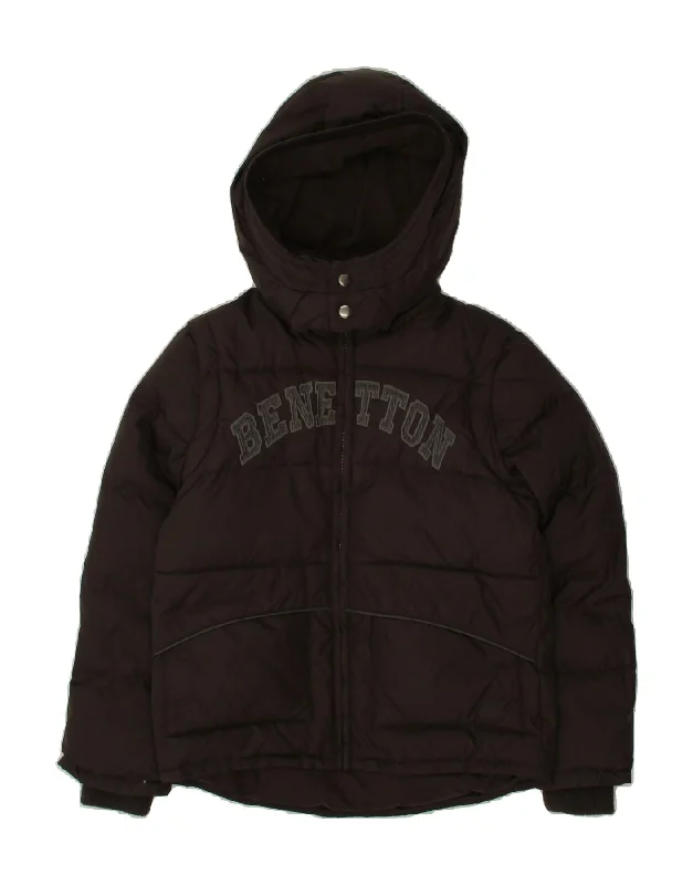 Men's Coats for WalkingBENETTON Boys Hooded Padded Jacket 12-13 Years Brown