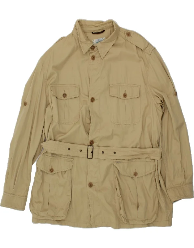 Men's Coats for RunningBERETTA Mens Military Jacket UK 46 3XL Beige Cotton