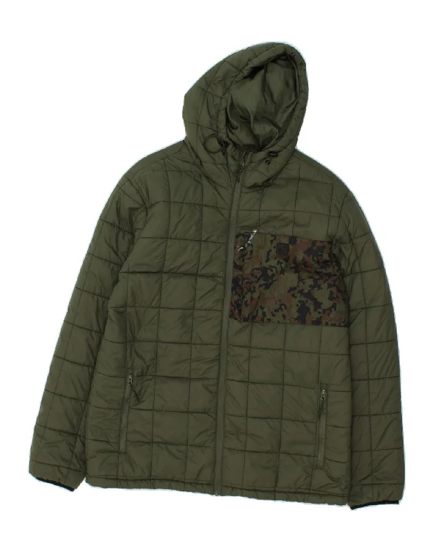 Men's Coats with VentilationBILLABONG Mens Hooded Padded Jacket UK 40 Large Khaki Camouflage Polyester Men's Coats with VentilationBILLABONG Mens Hooded Padded Jacket UK 40 Large Khaki Camouflage Polyester