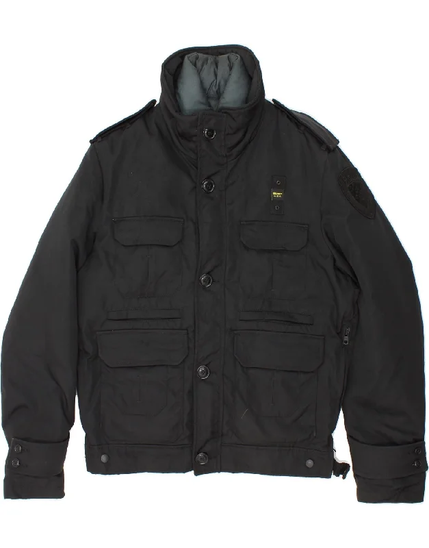 Men's Coats with HoodsBLAUER Mens Military Bomber Windbreaker Jacket UK 40 Large Black Men's Coats with HoodsBLAUER Mens Military Bomber Windbreaker Jacket UK 40 Large Black