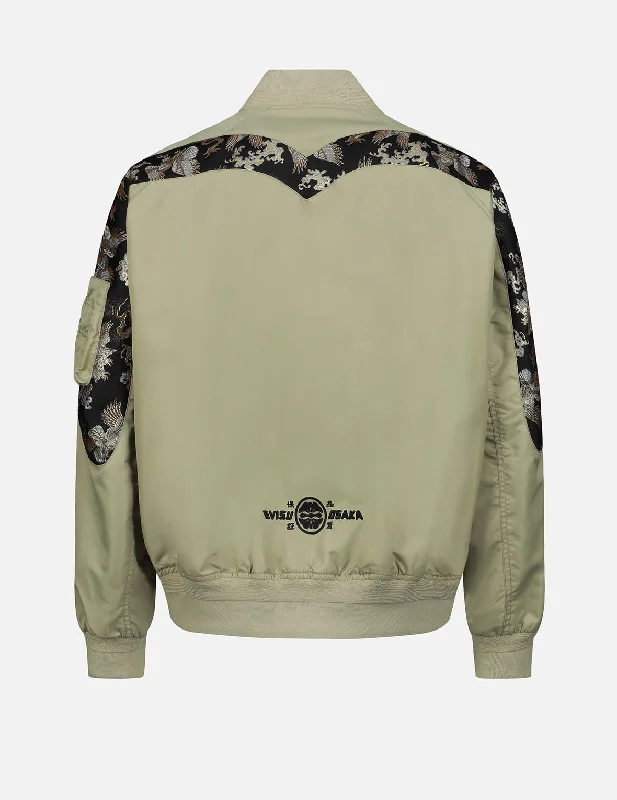 Men's Coats with Down InsulationBrocade Daicock Insert MA-1 Bomber Jacket