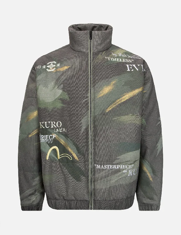 Essential Men's Puffer JacketsBrush Camouflage Print Padded Jacket