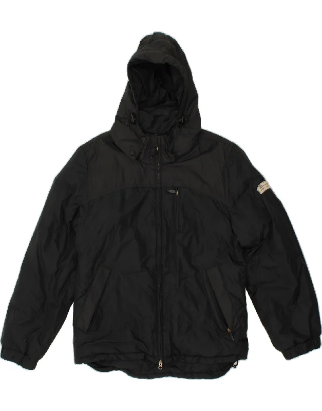 Elegant Men's Wool CoatsCHAMPION Mens Hooded Padded Jacket UK 38 Medium Black Polyester Elegant Men's Wool CoatsCHAMPION Mens Hooded Padded Jacket UK 38 Medium Black Polyester