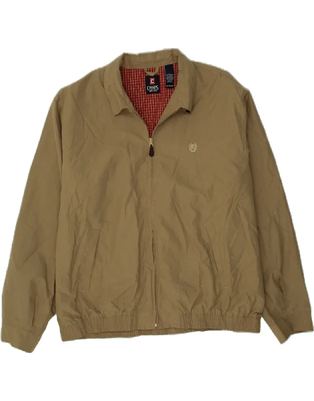 Men's Coats with ButtonsCHAPS Mens Bomber Jacket UK 44 2XL Beige Polyester