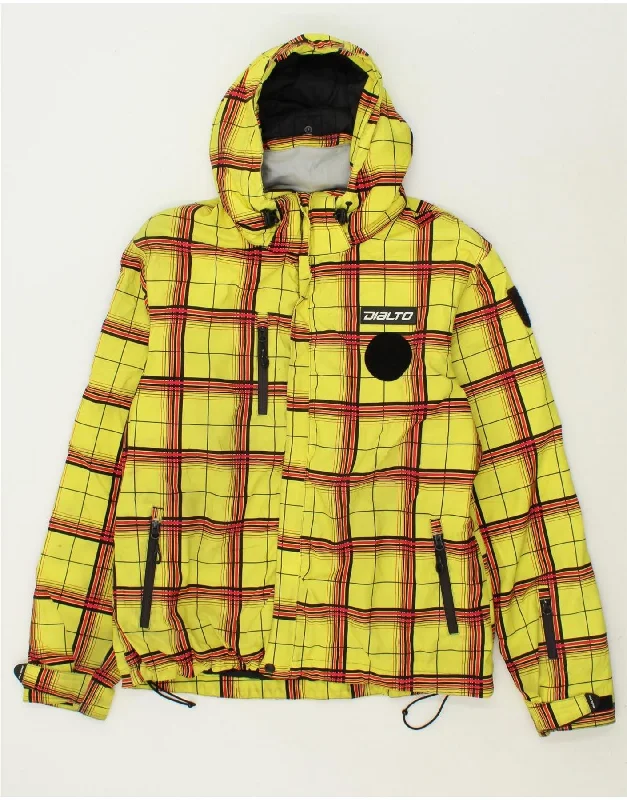 Men's Coats with Chest PocketsDIALTO Mens Graphic Hooded Windbreaker Jacket UK 42 XL Yellow Check Men's Coats with Chest PocketsDIALTO Mens Graphic Hooded Windbreaker Jacket UK 42 XL Yellow Check
